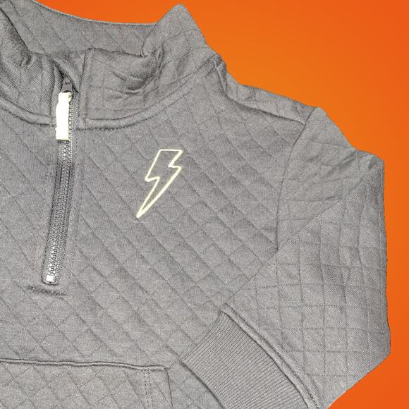 Boys Toddler Quilted Gray Pull Over with Front Pockets Size 2-T - Picture 3 of 8